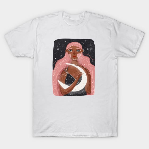 Cresent Moon T-Shirt by marikadoodles
